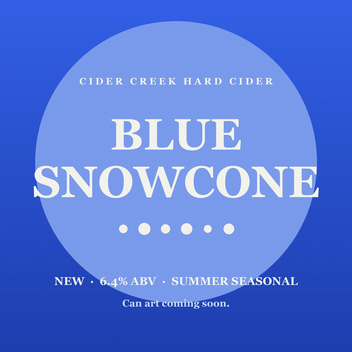 Blue Snowcone — Cider Creek Hard Cider