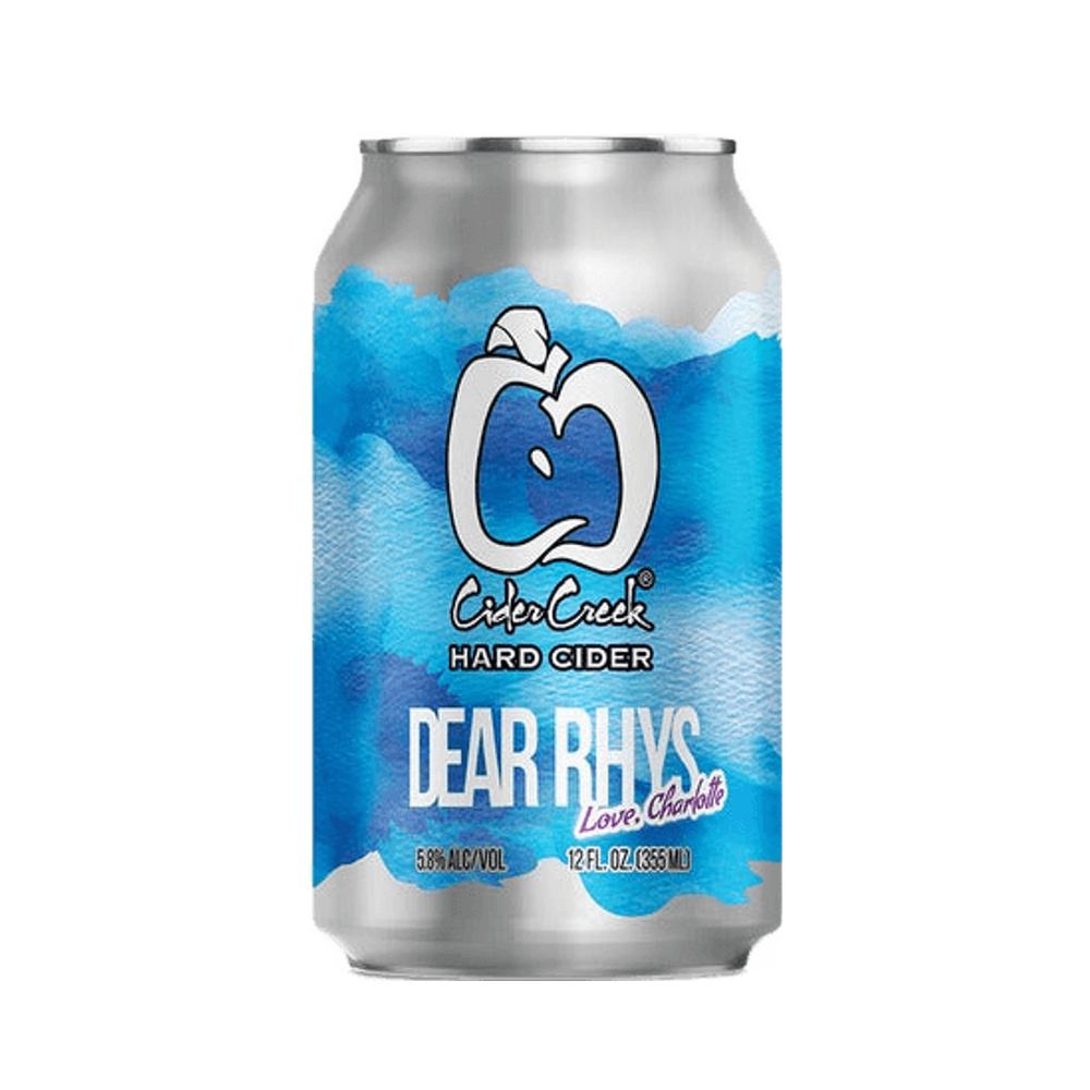 Dear Rhys, Love Charlotte hard cider can
