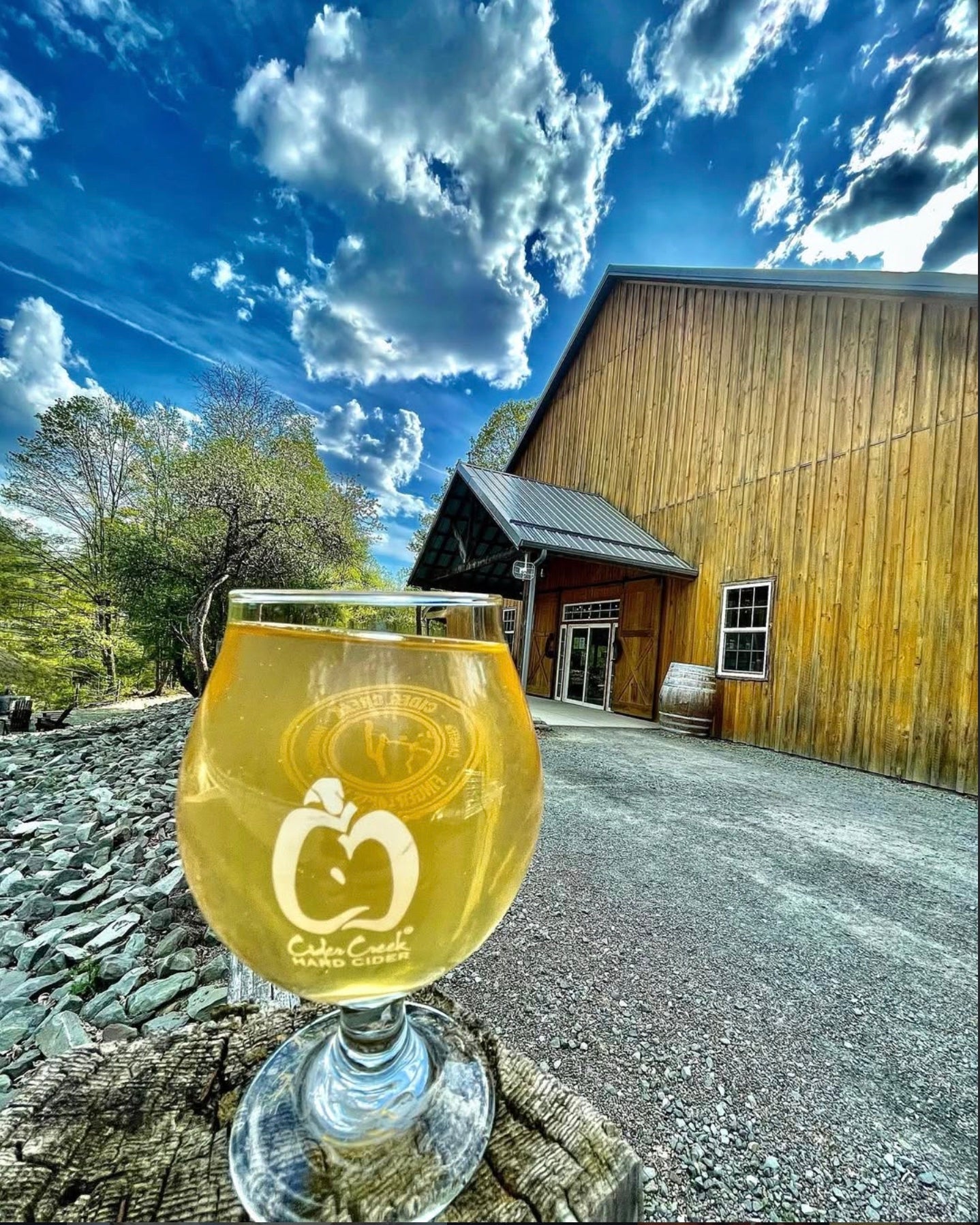 Cider Creek farm cider ready to pour